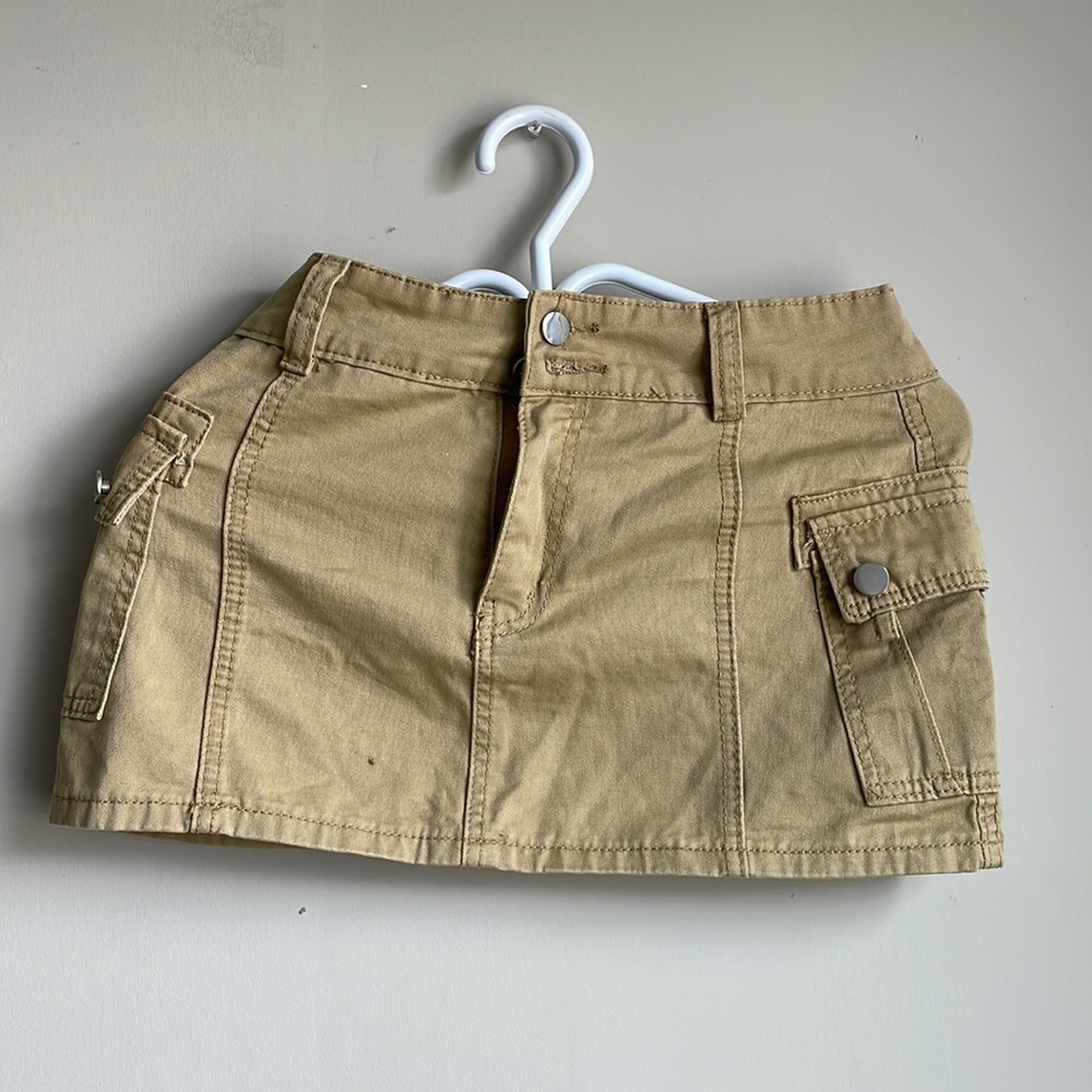 Tan mini skirt